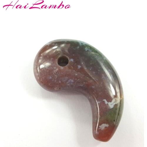 HaiLambo Colorful Indian Agates Hand Carved Magatama Pendant Comma Beads Classic Amulet Jewelry Pendants Bead for Gift GY07
