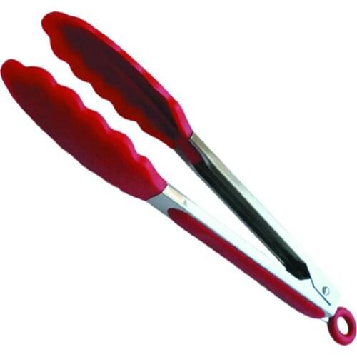 9inch 25CM Stainless Steel Utensils Kitchen Tongs Food Clip Silicone Rubber Tip Bakeware Tools Baking Accessories Green