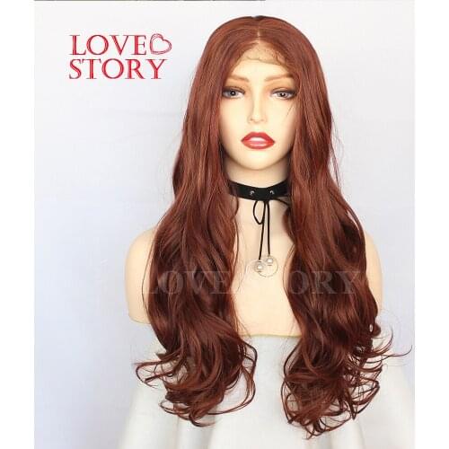 Lovestory 13*6 Synthetic Lace Front Wigs With Babyhair Heat Resistant Fiber Body Wave Synthetic Hair Lace Wig