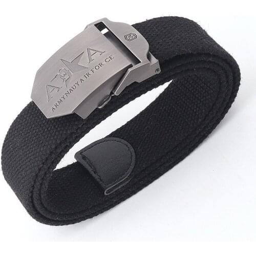 Mens Metal Slide Buckle Waist Belts Breathable Canvas Military Fashion Unisex Jeans Accessories USA Army Navy Air Force Cinto
