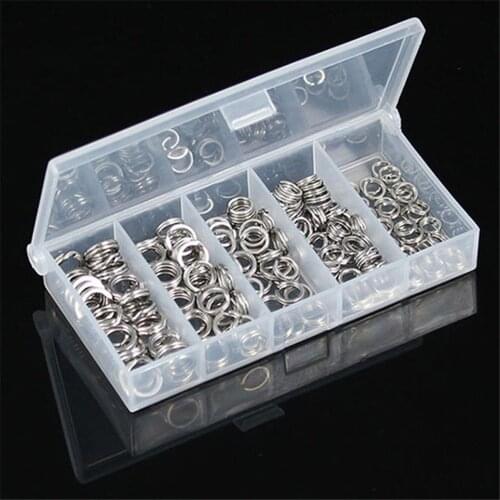 High Quality 200Pcs Mixed River Double/Split/Connecting Ring Assorted Stainless Steel Fishing Tackle/Accessoies For Blank Lures