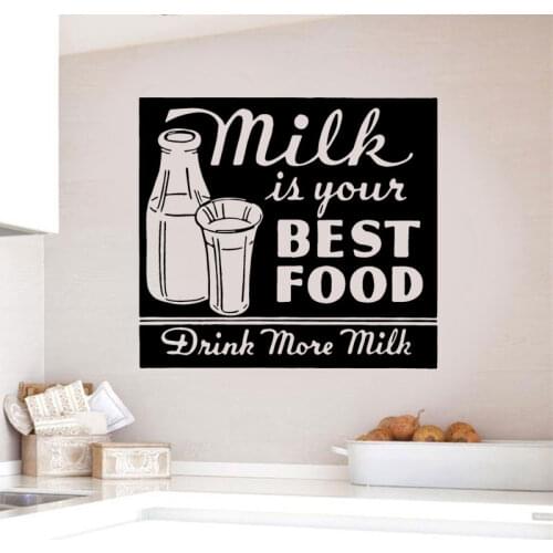 Milk Retro Decal, Cow, Dairy, Kitchen Vinyl Sticker, Dining ,Restaurant Decor, Vintage Decal, Food Art Wallpaper K62