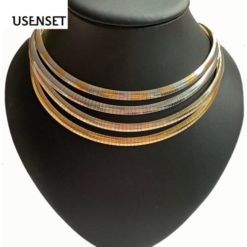 Charm Jewelry Stainless Steel Necklace Women Choker Silver Color Collar Snake Chain New Style 2019