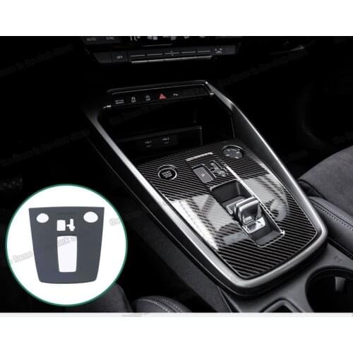 Lsrtw2017 carbon fiber car gear panel frame trim for audi a3 8Y 2020 2021 accessories interior decoration 2022 center control