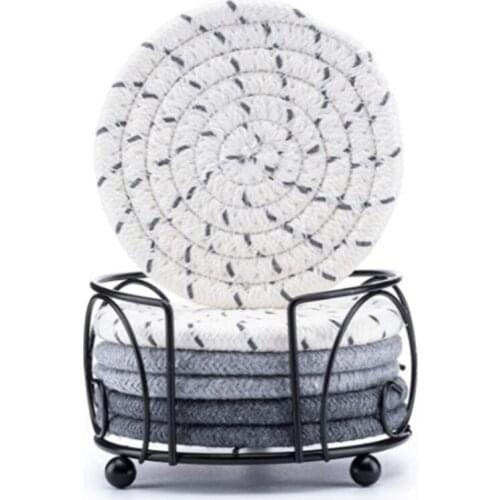 Hand-Woven Table Mat for Table Protection, Heat-Resistant Woven Coaster Set of 6