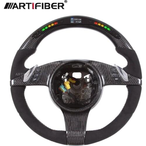 Carbon Fiber LED Steering Wheel for Porsche 911 Cayenne Macan Panamera Taycan Boxster Cayman Spyder Tycan Panamera GTS