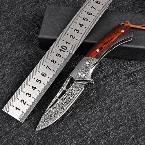 Folding Knife Tactical Military VG10 Damascus Steel Outdoor Hunting Survival Knives Self Defense Navaja Defensa Personal Faca