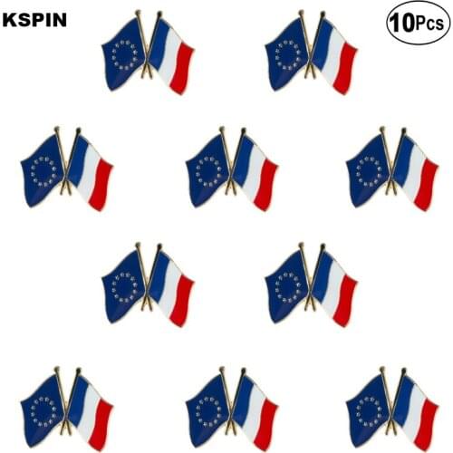 EU & France Lapel Pin Flag badge Brooch Pins Badges 10Pcs a Lot