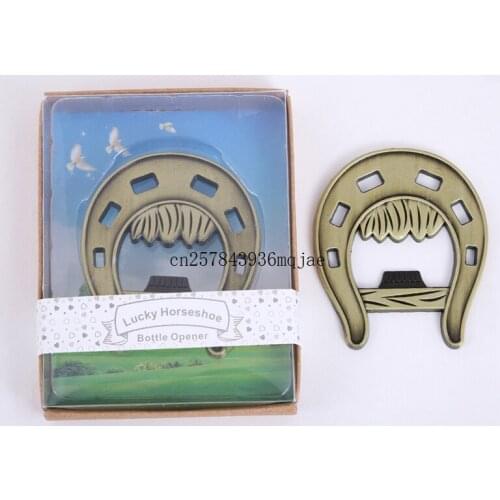100pcs Horseshoe Shaped Openers Beer Wine Bottle Openers in Gift Boxes Wedding Gift Favors Wholesale