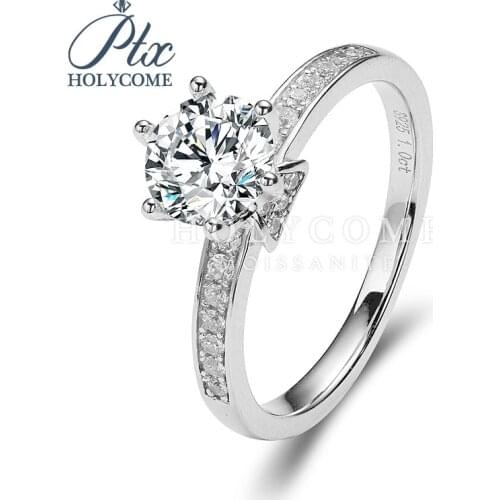 2020 HOT SALE 925 Sterling Silver Ring round Cut moissanite diamond Ring earrings Серьги кольцо браслет кольца браслеты ьг