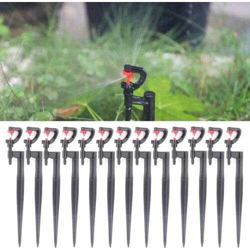 4Pcs Black Red G-Type Rotary Nozzle Irrigation Sprinkler Nozzle Support Spike Watering Sprinklers Stakes Garden Water Connectors