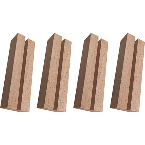 4PCS Postcard Wood Base Creative Adornment Desk Calendar Display Stand Base