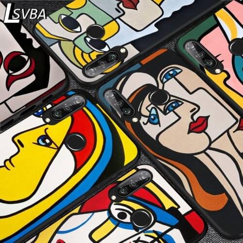 Picasso Abstract Art For Huawei Y5 6 7 8 9 Y5P Y6S Y6P Y7P Y7A Y8P Y8S Y9A Y9S 2018 2019 2020 Pro Prime Black Soft Phone Case