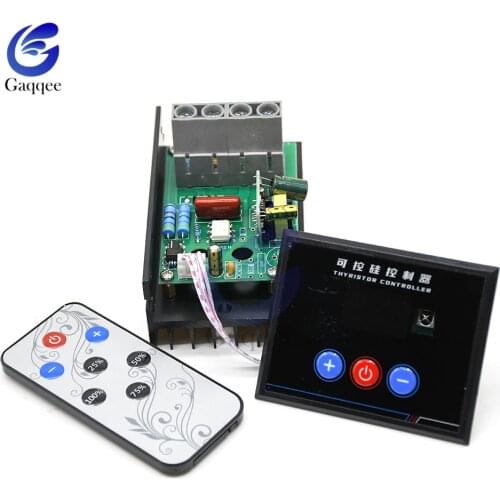 AC220V 6KW Smart Digital Display SCR Voltage Regulator Touch/ Button Isolated Power Supply Buzzer Infrared Remote Control