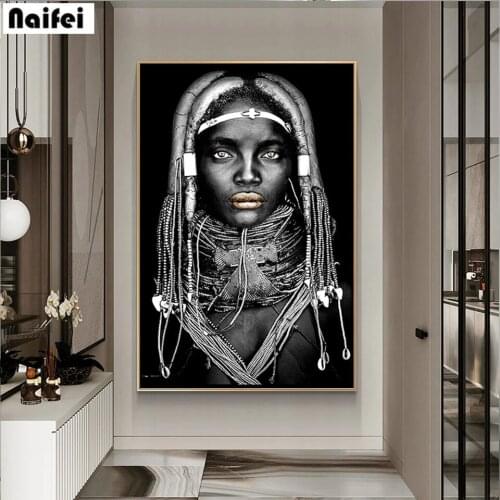 African Art of Black Woman Canvas Painting Posters and Prints of Scandinavian Art Wall Pictures for Living Room Home Decoration