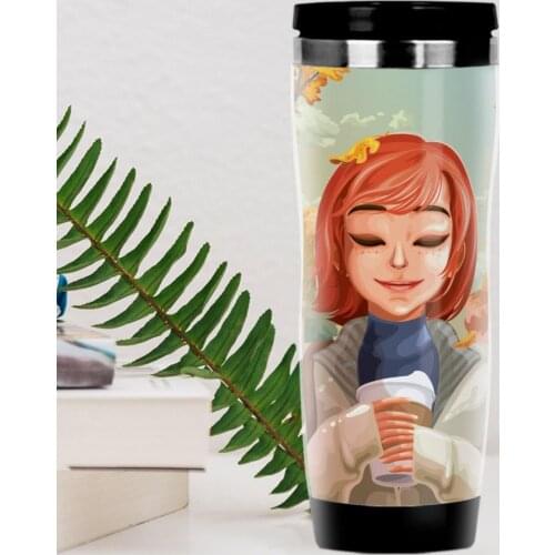 BK Gift Coffee Design Steel Thermos Bardak-30