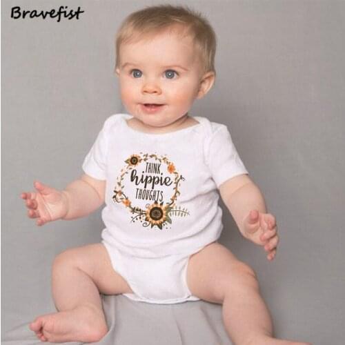 Sunflower Print Newborn Bodysuits Short Sleeve Infant Clothes For Boys Girls Summer Clothing Kids Jumpsuits Outfits Outwear 0-2Y