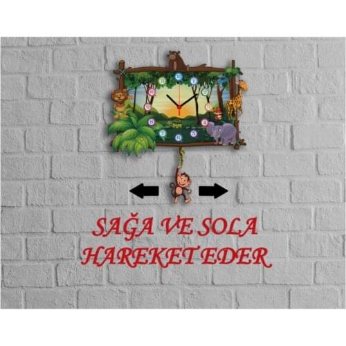 Wooden Child Room Wall Clock with pendulum