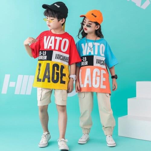 Kids Hip Hop Clothing Dance Costume for Girls Loose Sweatshirt Shirt Top Jogger Pants Jazz Ballroom Dancing Clothes Streetwear