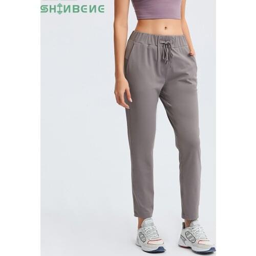 SHINBENE COZY Waist Drawstring Loose Fit Workout Sport Joggers Women Leisure Stretch Running Fitness Yoga Joggers Sweatpants