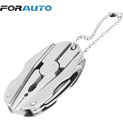 FORAUTO Mini Outdoor Portable Hand Tool Multi Tool Multitool Pliers Knife Screwdriver Keychain