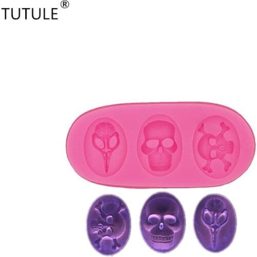 Gadgets - New Halloween Skull Fondant Cake Mold Bakeware Kitchen Diy Chocolate Jelly Pudding Dessert Decoration