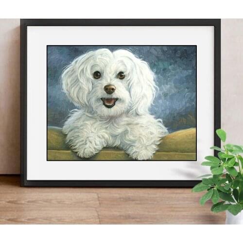 Animals DIY Diamond Painting Dog Full Diamond Mosaic Picture Rhinestone Embroidery Cross Stitch Kit Needlework Wall Decor