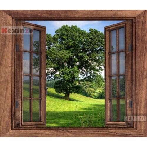Kexinzu Full Square/Round 5D Diy Diamond Painting Cross Stitch "Window Scenery " Diamond 3D Embroidery Mosaic Home Decor 046