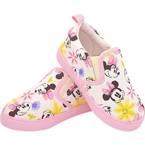 Disney Mickey Mouse Minnie Girls Soft Sole 3-8 Years Old Student Shoes Canvas Shoes Soft Sole Lightweight