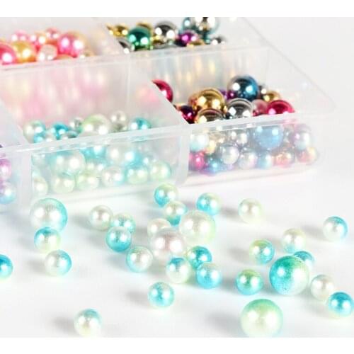 Cute Mermaid Gradient Round Pearls Colorful Pearl Balls Jewelry Design For Manicure Korea Style Nail Art Decorations RK140142