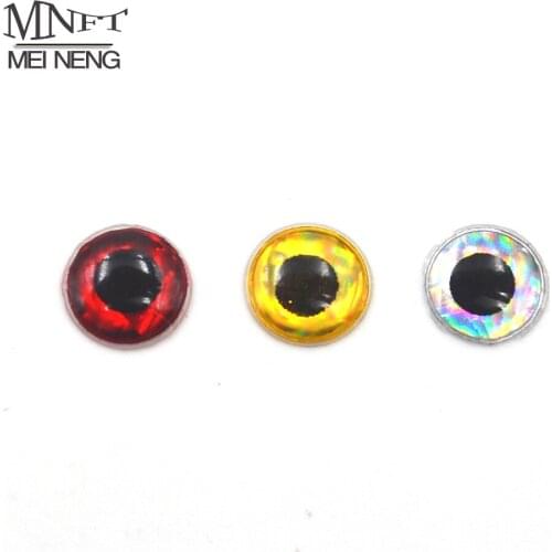 MNFT 100Pcs/Lot 3mm 4mm 5mm 3D Holographic Fishing Lure Eye Fly Tying,Lure Baits Making with Gold,Silver,Red,White,Green Colors
