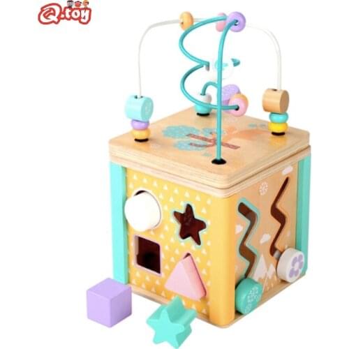 Multifunctional box wooden toys shape sorting maze bead intelligence box Montessori preschool educational toys childrens day