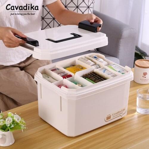 Multifunction Home Storage Organizer Medicine Organizer First Aid Kit Plastic Storage Box Medicine Storage Container Pills Boxes