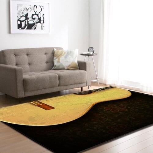 Guitar Modern 3D Printed Carpet Soft Flannel Kids play Area Rugs Child Room Game Carpets For Living Room Bedroom Home Decorative