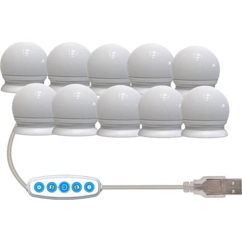 Hollywood LED Vanity Mirror Lights Kit 10 Dimmable Bulbs for Makeup Dressing