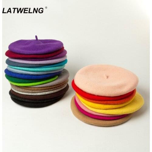 Wholesale women wool beret autumn winter french cap B007