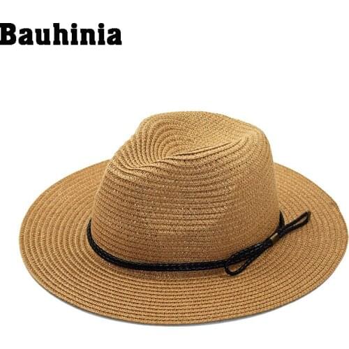 Bauhinia Panama Hat Summer Sun Hats for Beach Straw for Men UV Protection Cap