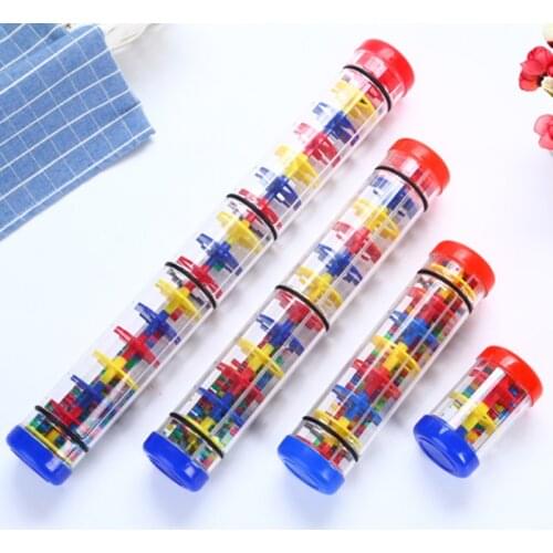 1PC Rainbow Hourglass Rainmaker Rain Stick Musical Toy Raindrop Sound for Kids Plastic Learning Education Toy Musical Instrument