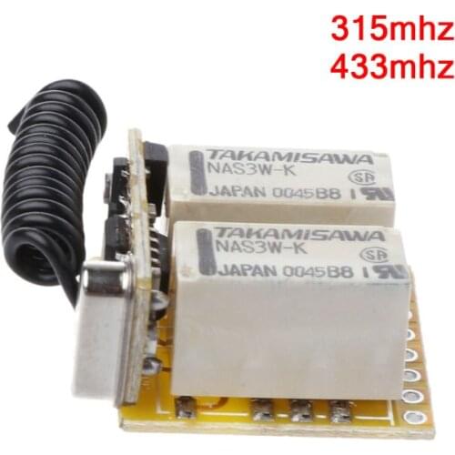 Relay Remote Switch 2CH DC3.7V 4.2V 5V 6V 7.4V 8.4V 9V 12V Output 0V Dry Contact Relay Switching Value NO COM NC 315MHz 433MHz