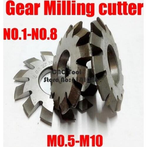 M0.5 M0.75 M1 M1.25 M2 M2.5 M3 M4-M10 Modulus PA20 degrees NO.1-NO.8 HSS Gear Milling cutter Gear cutting tools Free shipping