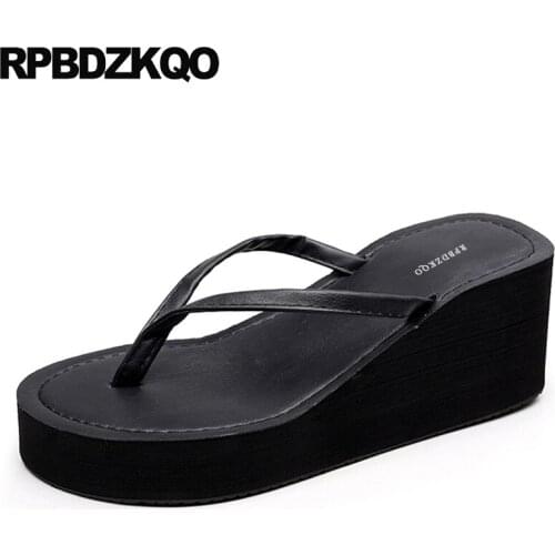 Plain beach summer women slippers slides black wedge flip flop platform 5 most popular products leather sandals high heel shoes