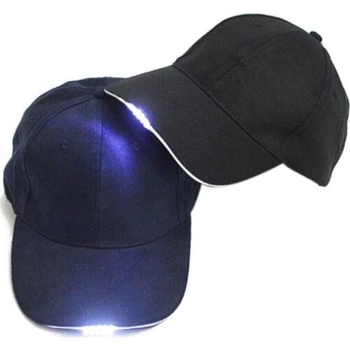 LED Flashlight Hat Sport Baseball Caps Night Walking Cycling Hiking Hunting Fishing Hats 3 Colors Foldable Breathable Men Women