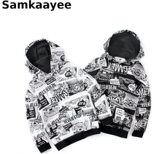 6-15y Children Hoodie Sweatshirt Spring Autumn Boys Kids Hooded Clothes Long Sleeve Top Letter Print Casual Loose Sportswear Y29