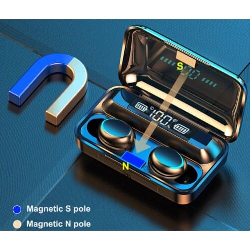 TWS 2200mAh Bluetooth 5.0 Earphones Charging Box Wireless Headphone 9D Stereo Sports Waterproof Earbuds Headsets With Microphone