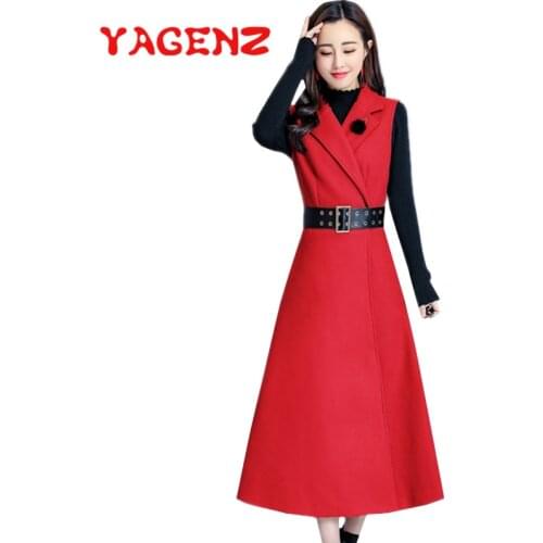 YAGENZ Fashion Suit Plus Size Two Piece Set Women Spring Autumn Clothes For Female Knitted Dress And Woolen Vest 2 Piece Set 827