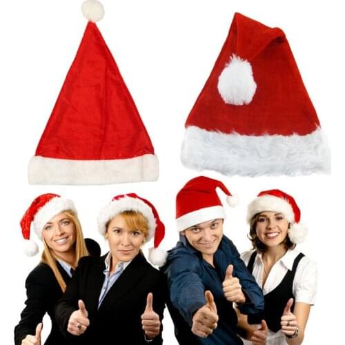 Merry christmas Hat Soft Christmas Cap Adult Christmas Hats Santa hat decoration supplies for Santa Claus Ornament Decoration