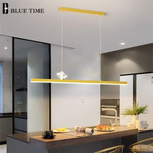 Gold L120cm Led Pendant Light Modern 110v 220v Hanging Lamps For Kitchen Dining Room Fixture Living Room Bedroom Pendant Lamp