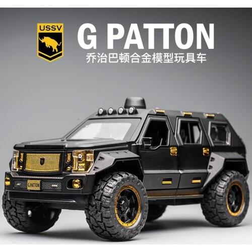 1:24 Hot New Chariot George Barton Car Model Armored Vehicle With Sound Light Alloy Toy Car Diecast Toy Vehicle Hummer Off Road