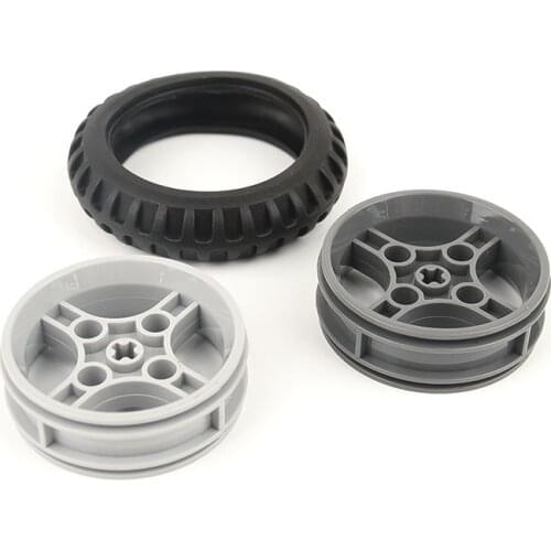 1PCS High-Tech building block motorcycle wheel 41*14 hub 55 x 14 tire MOC wheel parts toy Education Build