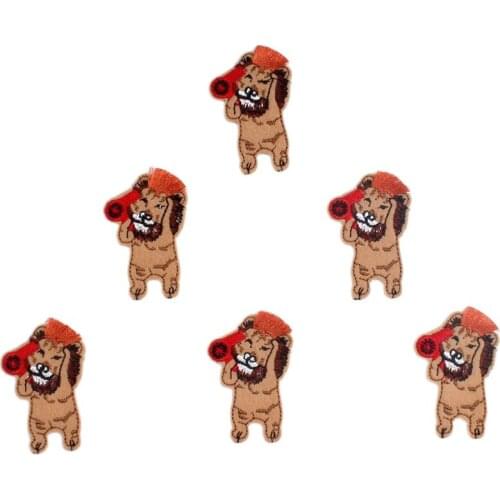 10pcs Iron On Cartoon hair dryer Leo Patch Embroidered Animal Stickers DIY Jeans Pants Coats Sweaters Patches Badge Appliques